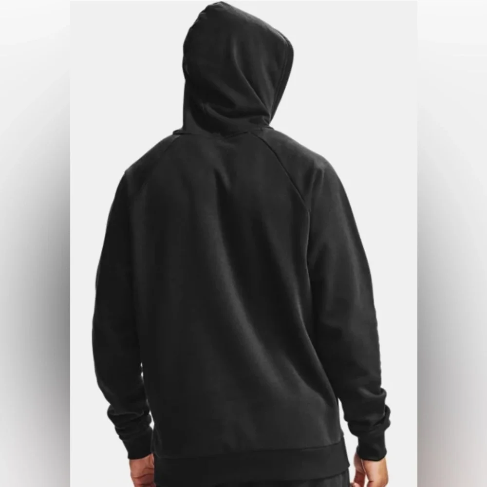 Under Armour Big Boy Youth Large‎ Black Rival Fleece Hoodie W/Patch Logo